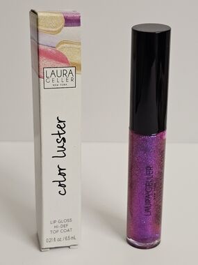 Laura Geller color luster Amethyst Glaze Lip Gloss hi-def top coat topper new